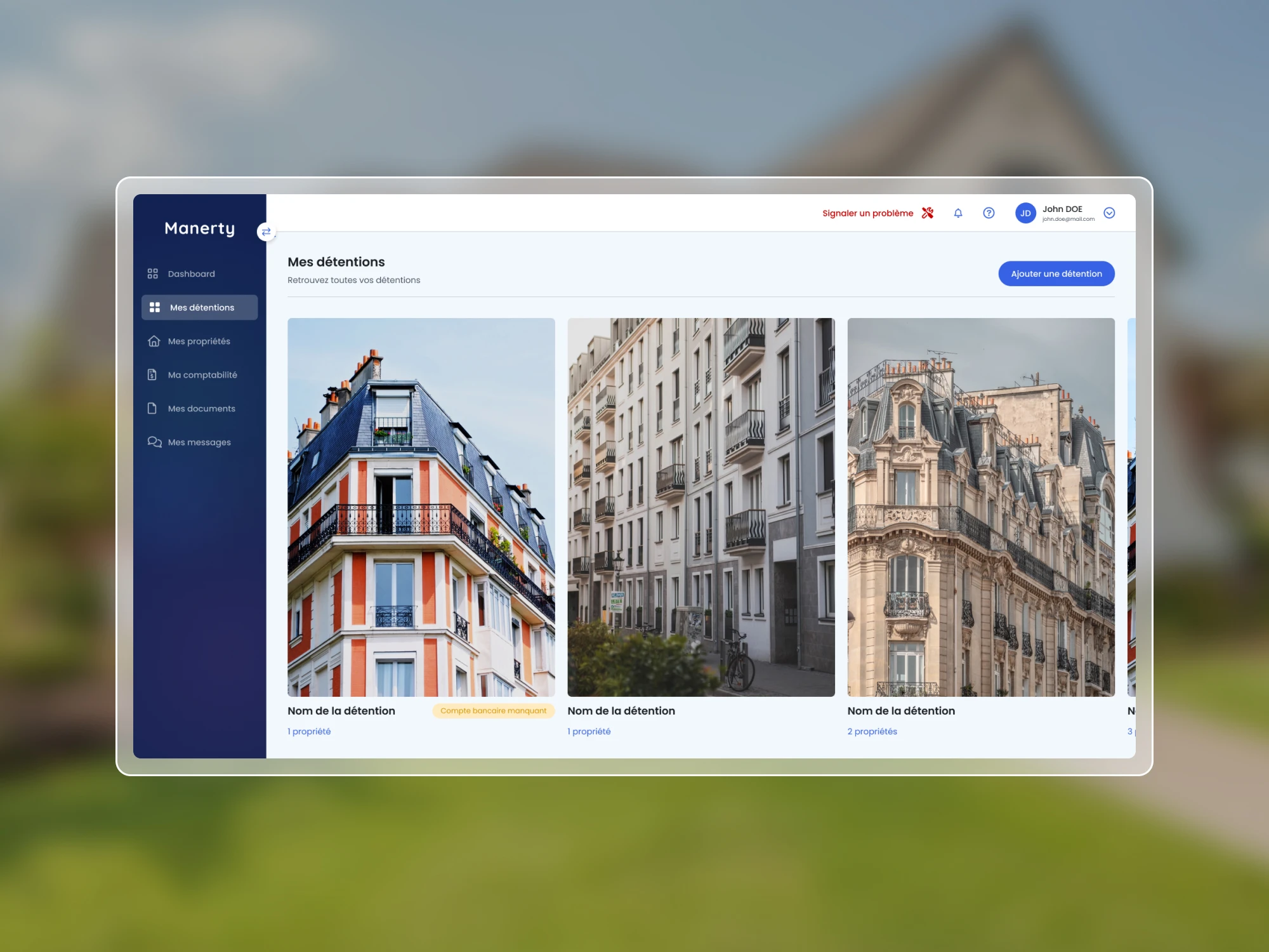 Écran détention propriétaire Manerty