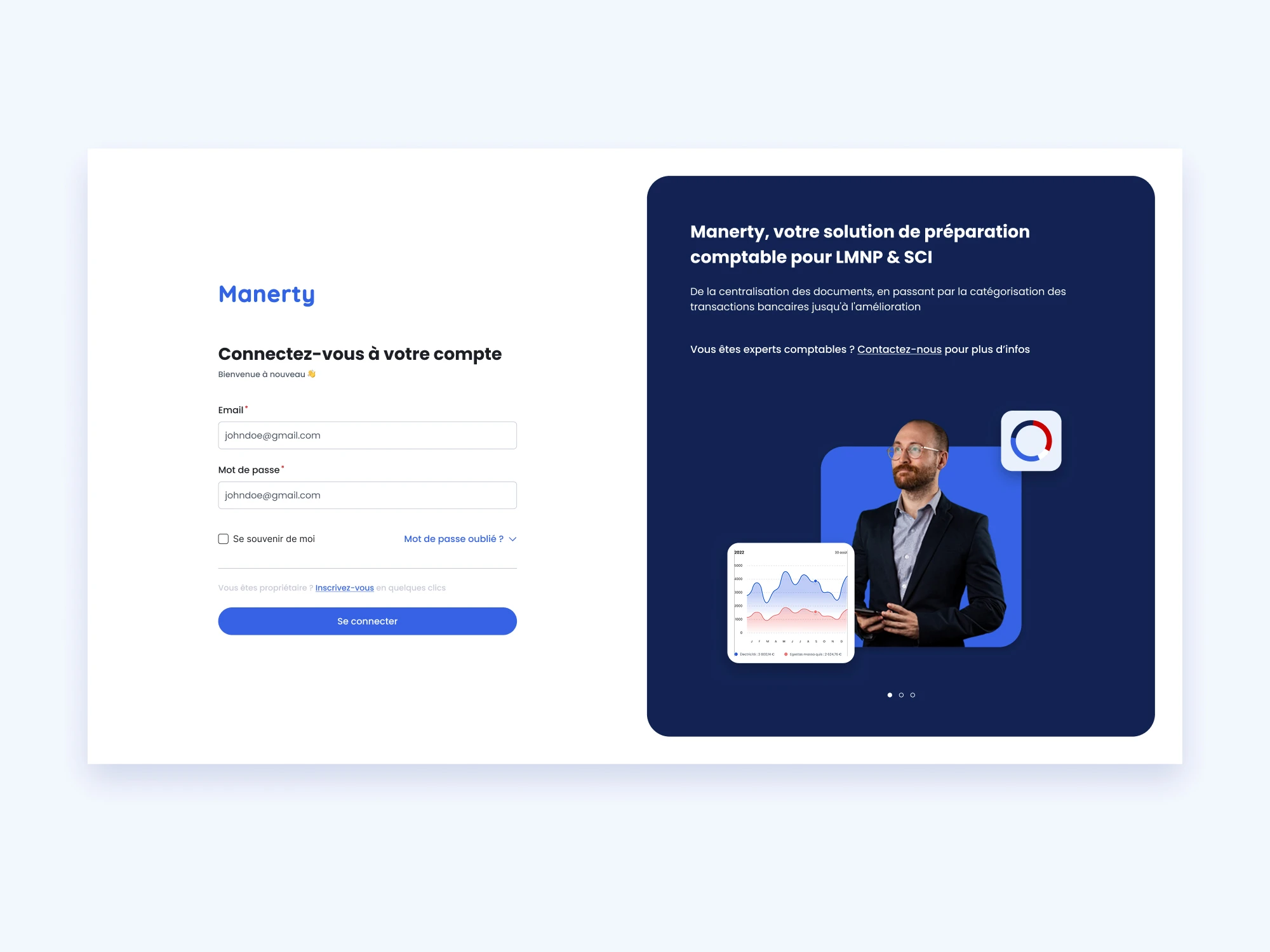 Écran de connexion