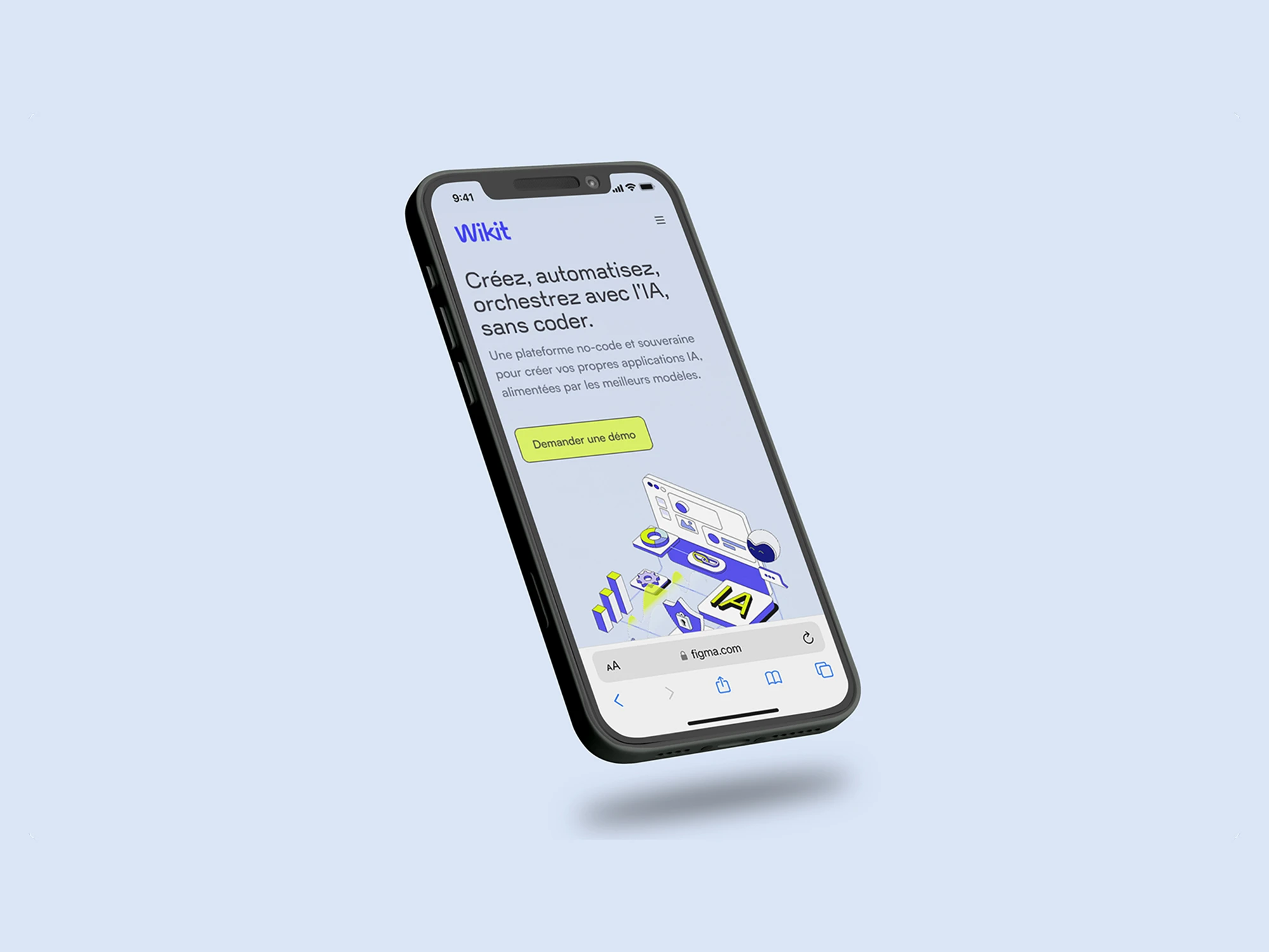 Mockup responsive du site Wikit sur mobile